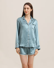 Relax Seidenhemd und Shorts Pyjama Set