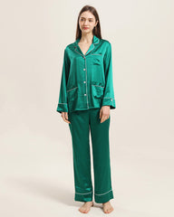 Seiden-Pyjama Set Langarm – Damen