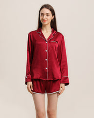 Relax Seidenhemd und Shorts Pyjama Set