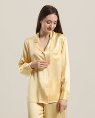 22 Momme Seidenpyjama-Schlafanzug-Set