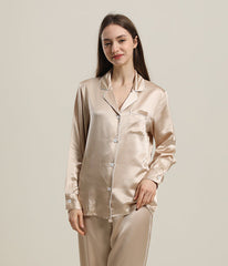 22 Momme Seidenpyjama-Schlafanzug-Set