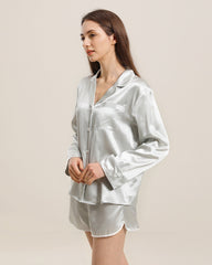 Relax Seidenhemd und Shorts Pyjama Set