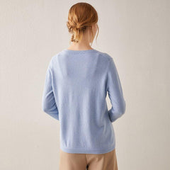 Klassisch-Fit Kaschmir Pullover mit Rundhalsausschnitt