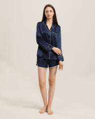 Relax Seidenhemd und Shorts Pyjama Set