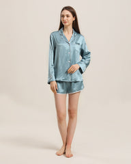 Relax Seidenhemd und Shorts Pyjama Set