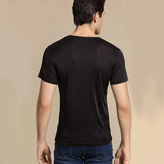 Männer Basic Seidenstrick-T-Shirt