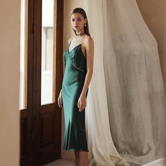 22 Momme Seiden Langes Nachtkleid