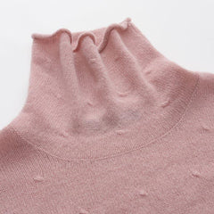 Kurzärmel Rollkragen Kaschmir Pullover