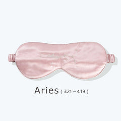 12 Sternzeichen Rosa Seiden-Schlafmaske 22 Momme