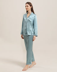 Frauen Seiden Zwei-teiliges Pyjama Set