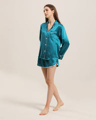 Relax Seidenhemd und Shorts Pyjama Set