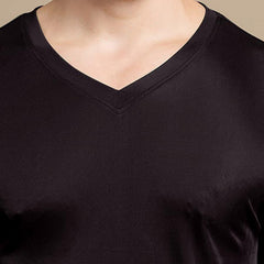 Männer Basic Seidenstrick-T-Shirt