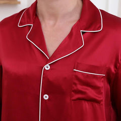 Klassische Lange Seidenpyjamas für Paare