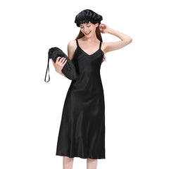 Damen 22 Momme Langes Seiden-Nachtkleid