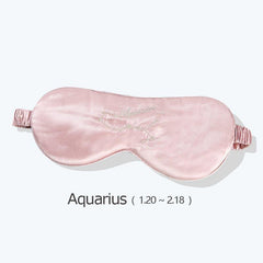12 Sternzeichen Rosa Seiden-Schlafmaske 22 Momme