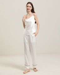 Seiden-Pyjama-Set mit Cowl Neck Camisole