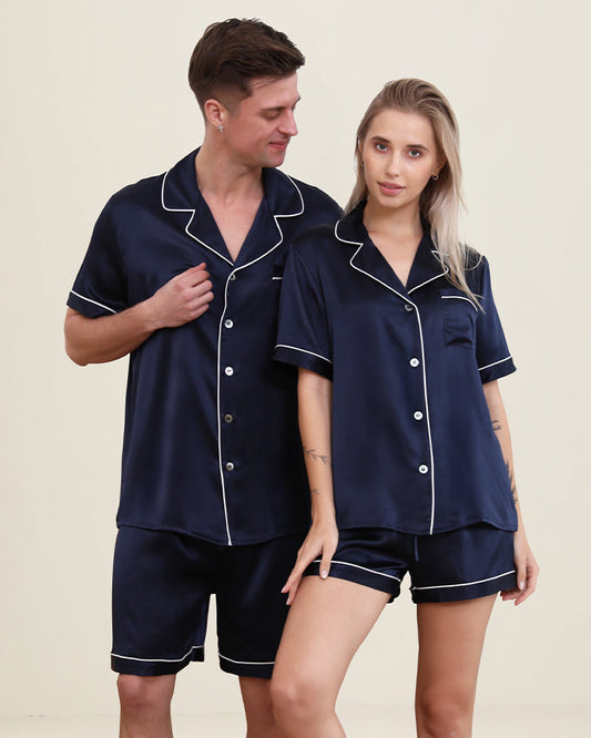 Seiden-Kurz-Pyjama für Paare