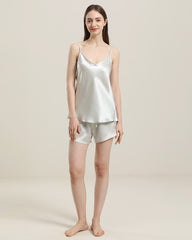 Einfaches Kurzes Seiden-Camisole-Pyjama-Set
