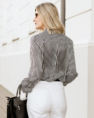 Gestreifte Seidenbluse für Damen
