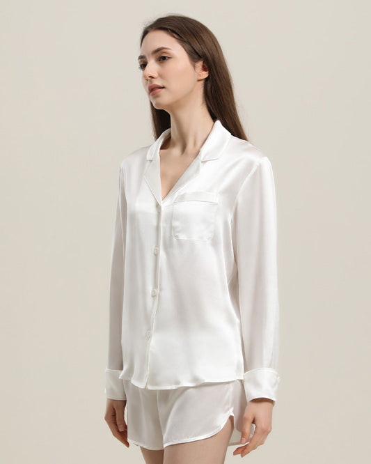 Relax Seidenhemd und Shorts Pyjama Set