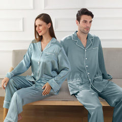 Lange Seidenpyjamas für Paare - Hausbekleidung