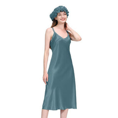 Damen 22 Momme Langes Seiden-Nachtkleid