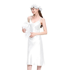 Damen 22 Momme Langes Seiden-Nachtkleid