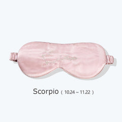 12 Sternzeichen Rosa Seiden-Schlafmaske 22 Momme
