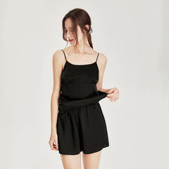 Kurzes Seiden-Pyjama-Top-Set