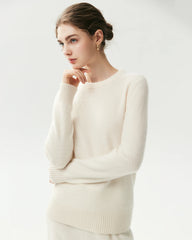Basic-Pullover aus 100 % Kaschmir mit Rundhalsausschnitt