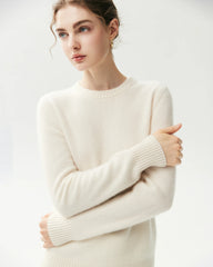 Basic-Pullover aus 100 % Kaschmir mit Rundhalsausschnitt