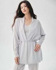 Cardigan aus 100 % Kaschmir mit Schalkragen und Bindegürtel