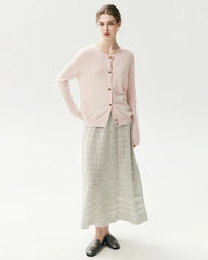 Klassische Strickjacke aus 100 % Kaschmir mit Rundhalsausschnitt