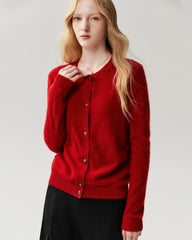 Klassische Strickjacke aus 100 % Kaschmir mit Rundhalsausschnitt