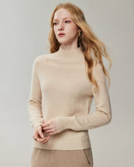 Pullover aus 100 % Kaschmir mit Trichterkragen
