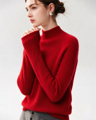 Pullover aus 100 % Kaschmir mit Trichterkragen