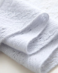 Dreieckstuch aus 100 % Kaschmir mit Pointelle-Strickmuster