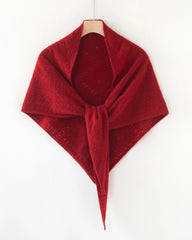Dreieckstuch aus 100 % Kaschmir mit Pointelle-Strickmuster