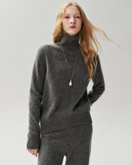 Lockerer Rollkragenpullover aus 100 % Kaschmir