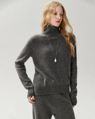 Lockerer Rollkragenpullover aus 100 % Kaschmir