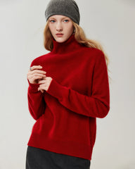 Lockerer Rollkragenpullover aus 100 % Kaschmir