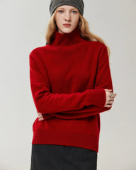 Lockerer Rollkragenpullover aus 100 % Kaschmir