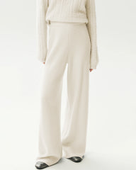 Kaschmir-Strickhose aus 100 % Kaschmir mit Rippstrick und weitem Bein