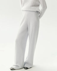 Kaschmir-Strickhose aus 100 % Kaschmir mit Rippstrick und weitem Bein