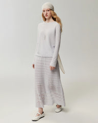 Pullover aus 100 % Kaschmir mit Rundhalsausschnitt und Rollkanten