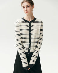 Cardigan aus 100 % Kaschmir mit Streifenmuster