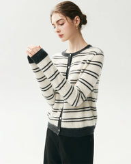 Cardigan aus 100 % Kaschmir mit Streifenmuster