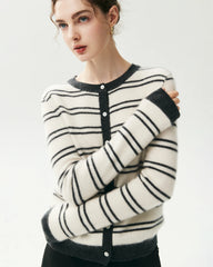 Cardigan aus 100 % Kaschmir mit Streifenmuster