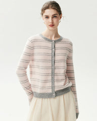 Cardigan aus 100 % Kaschmir mit Streifenmuster