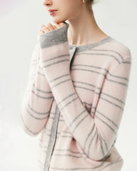 Cardigan aus 100 % Kaschmir mit Streifenmuster